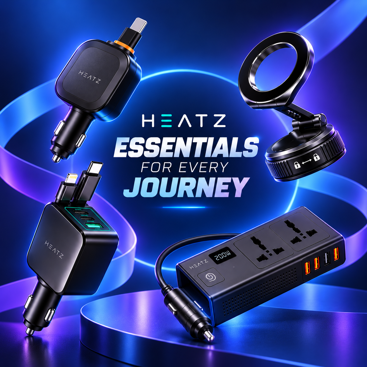HEATZ car chargers, adapters and charging accessories